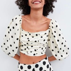 Zara polka dot cropped top